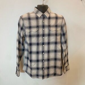 Taylor Stitch Frontier Shirt in Indigo Shadow Plaid | 38 | NWT